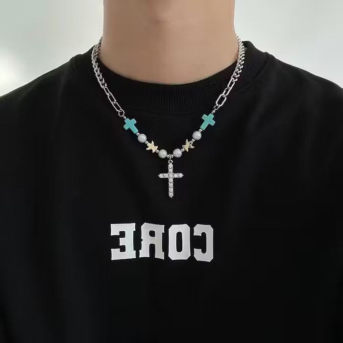 Jewelry × Vintage Cross Beaded Necklace Size ONE SIZE - 1 Thumbnail