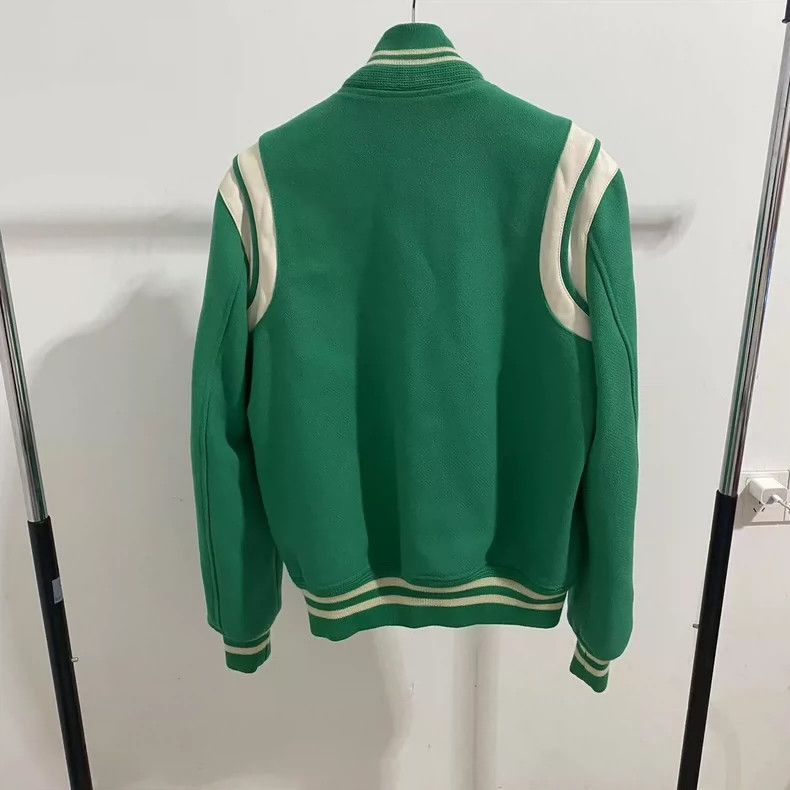 Saint Laurent Paris Saint Laurent Green and White Baseball Jacket-2505 Size US M / EU 48-50 / 2 - 2 Thumbnail