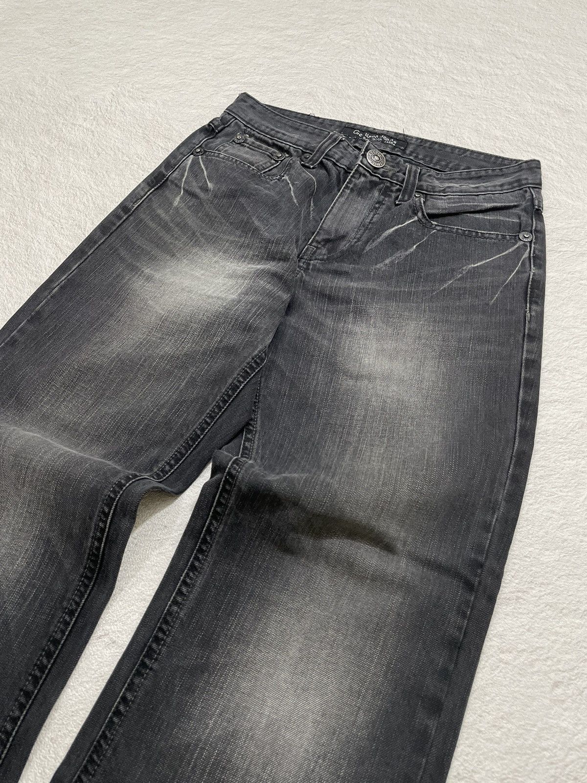 Japanese Brand 2000s Get Used Washed Black Denim Size US 27 - 2 Thumbnail