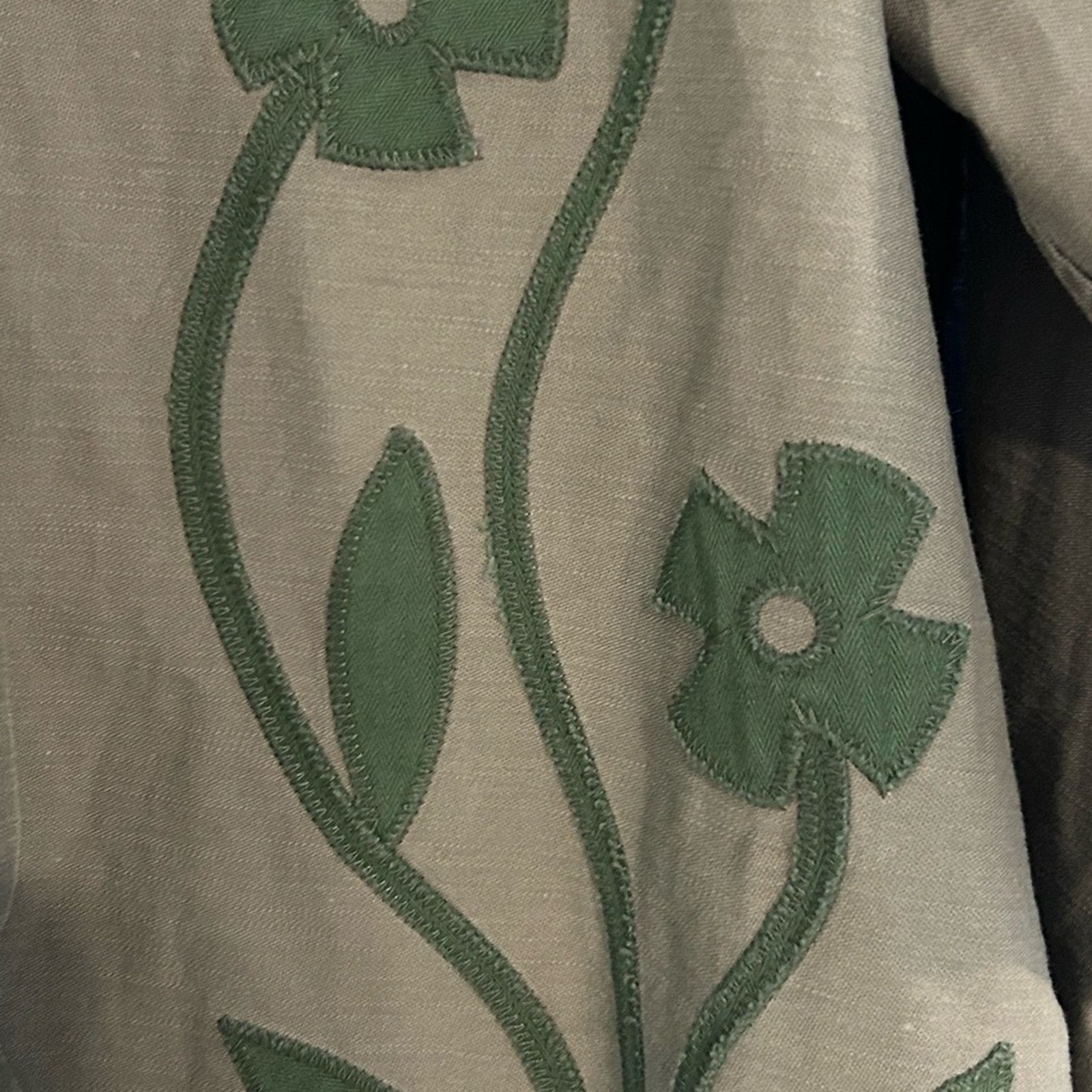 THE GREAT The Great Floral Applique Jacket Commodore Green NWT Large Size L / US 10 / IT 46 - 9 Thumbnail