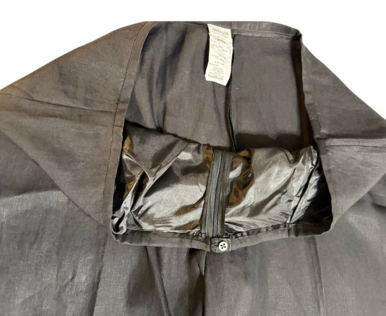 Armani Collezioni Armani Collezioni Black Linen Wide-Leg Trousers - Size 16 Size 38" / US 16 / IT 52 - 9 Thumbnail