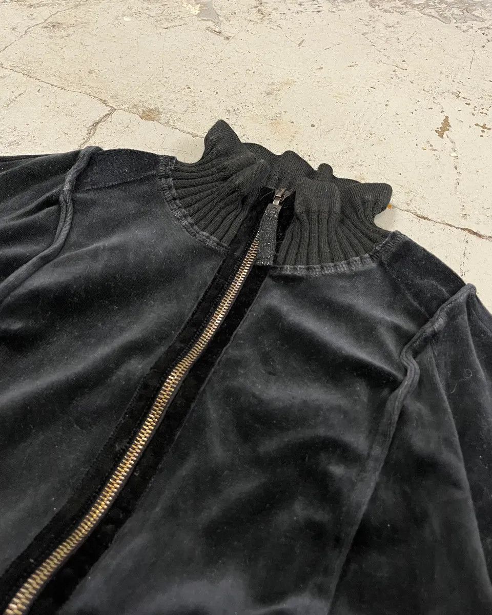 Marithe + Francois Girbaud 2000s Marithé + François Girbaud Navy Velvet Zip Up Sweater Size S / US 4 / IT 40 - 5 Thumbnail