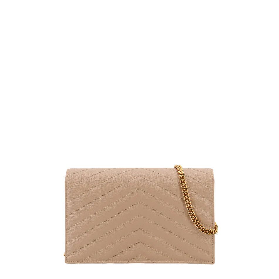 Saint Laurent Paris Saint Laurent Cassandre Envelope Beige Leather Chain Wallet Size ONE SIZE - 2 Thumbnail