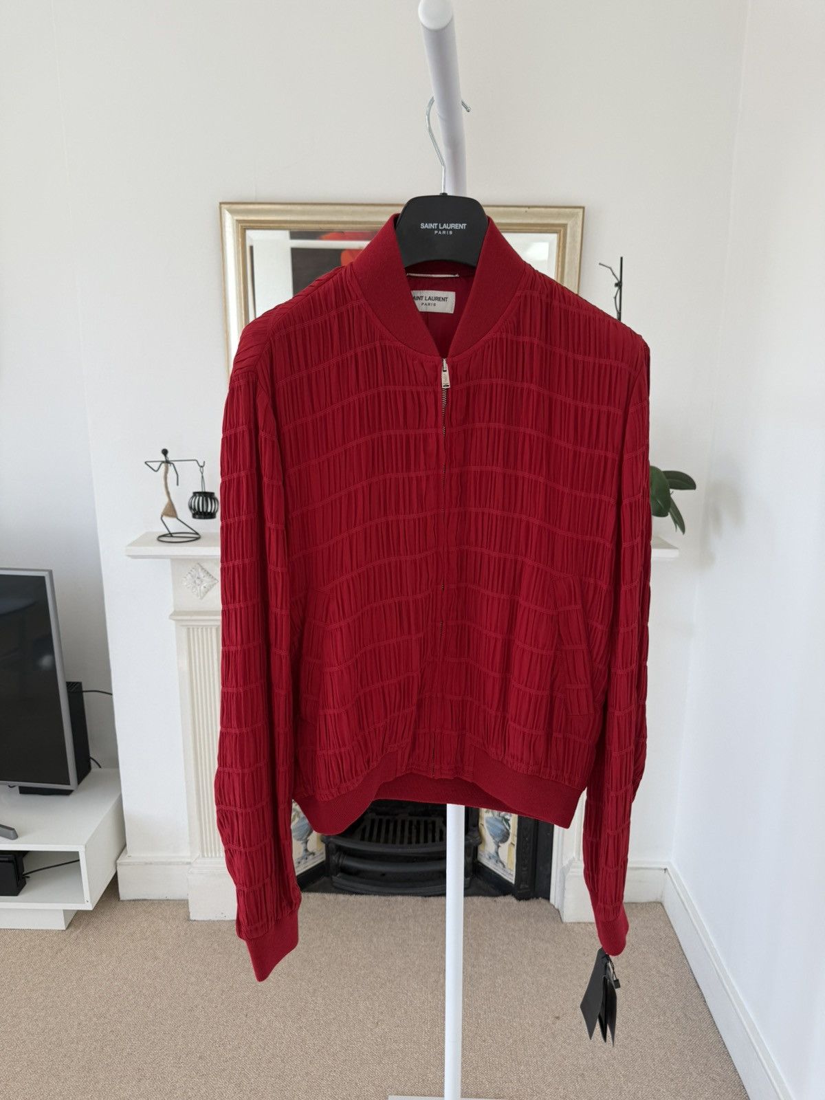 Clothing Saint Laurent Teddy Jacket Red Saint Laurent Teddy Jacket