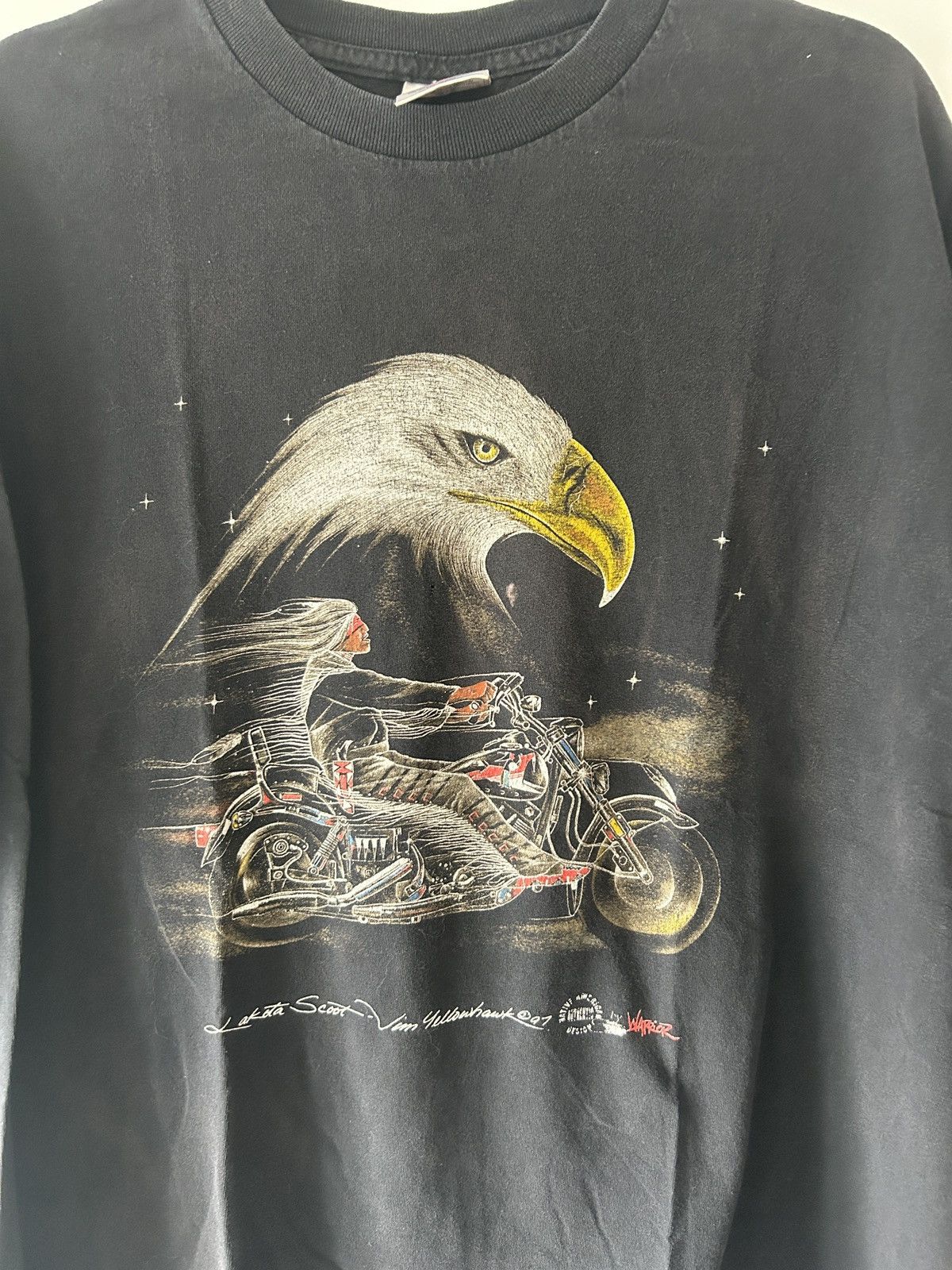 Vintage 1997 Lakota Scoot Jim Yellowhawk Biker Tee Size US L / EU 52-54 / 3 - 2 Thumbnail