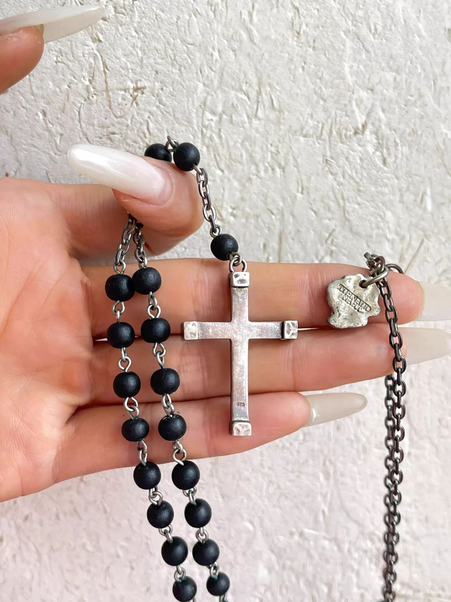 Tornado Mart Tornado mart Jpn Vintage Punk 925 Silver Crossbead Chain Size ONE SIZE - 7 Thumbnail