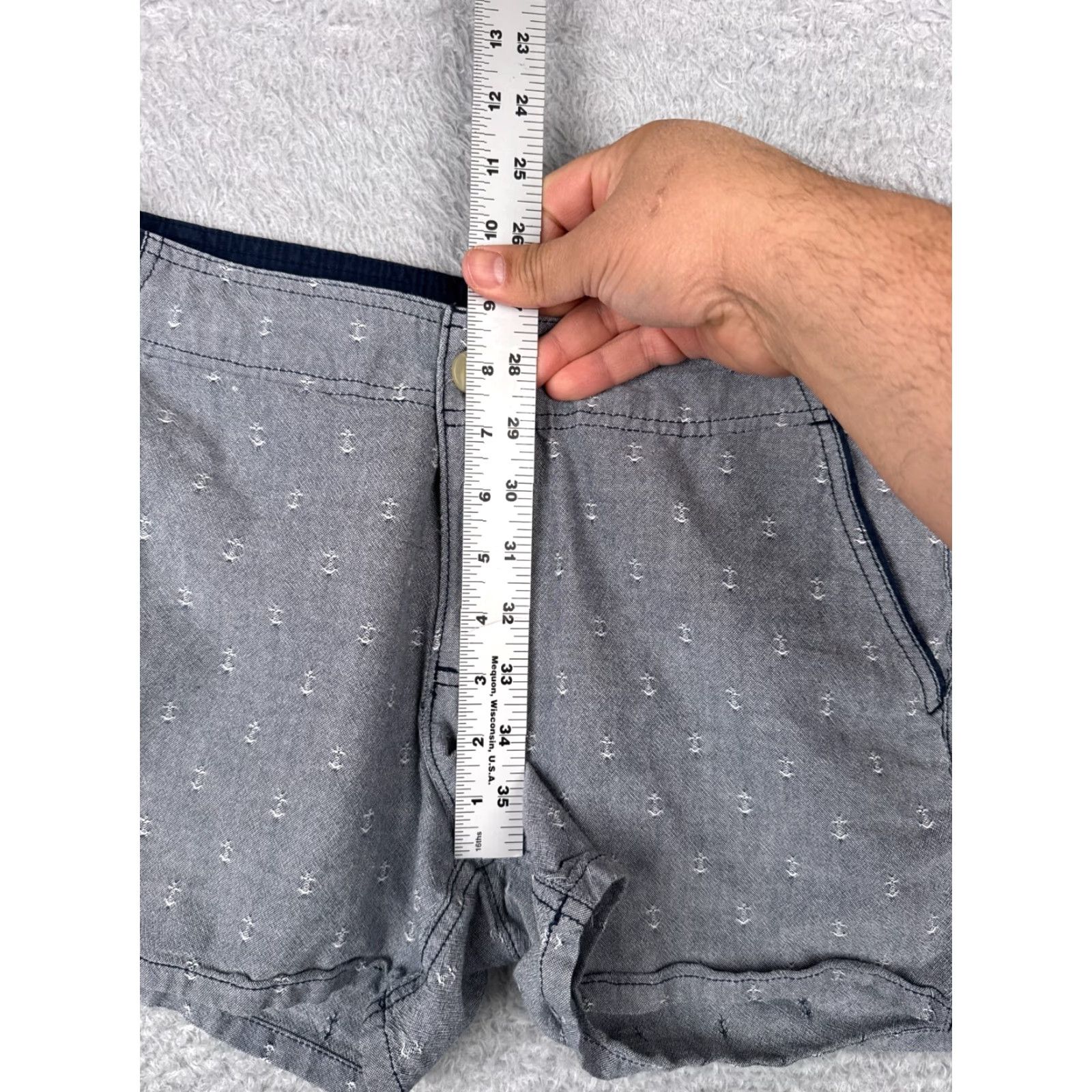 Vintage Columbia Shorts Womens 10 Blue PFG Anchor All Over Print Fishing Boating Cotton Size 32" / US 10 / IT 46 - 7 Thumbnail
