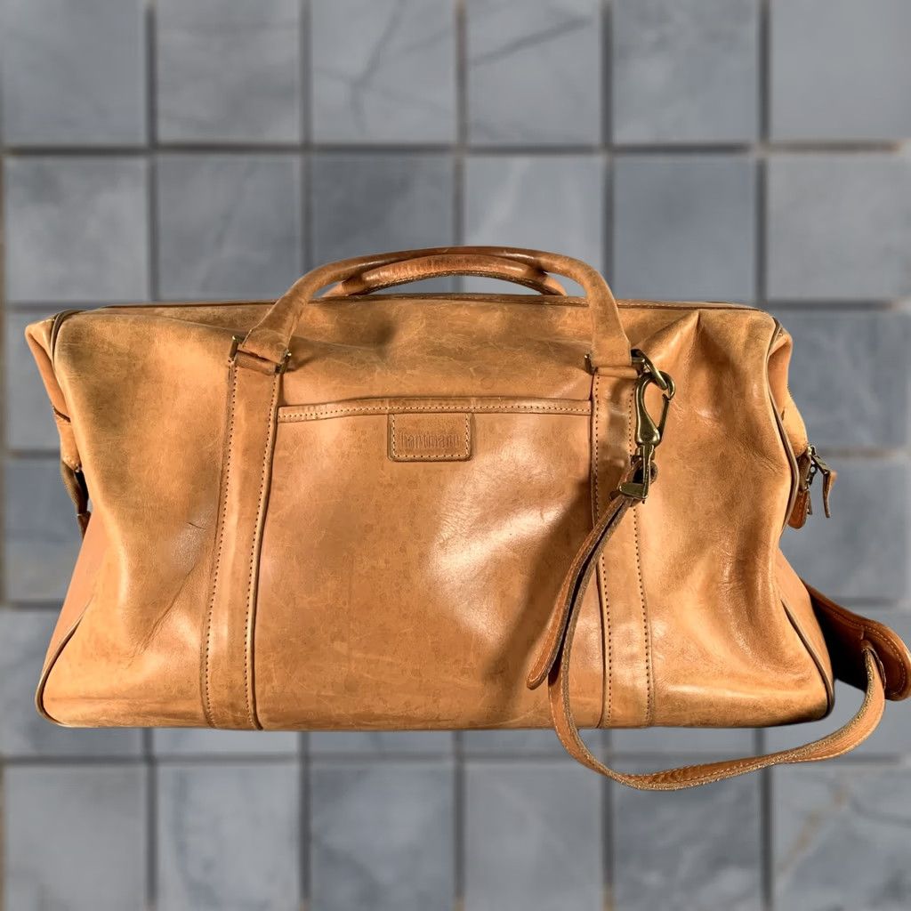 Vintage HARTMANN Leather Duffle Bags Brown Light Solid Size One Size Size ONE SIZE - 1 Thumbnail