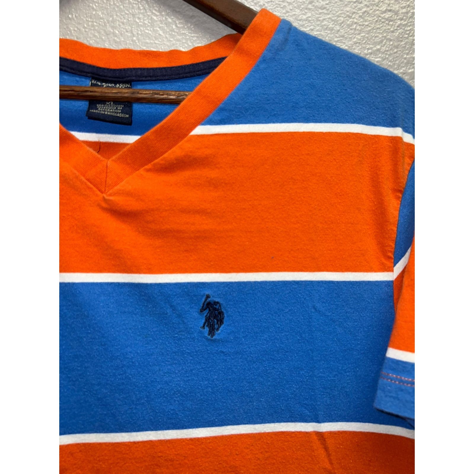 U.S. Polo Assn. Us Polo Assn Shirt Striped Orange Blue Tee Large Size US L / EU 52-54 / 3 - 3 Thumbnail