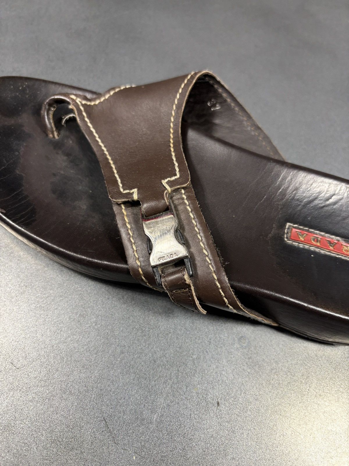 Prada Vintage Prada Sport Flip Flops 2000s Linea Rossa Mules SlipS Size US 7 / IT 37 - 6 Thumbnail
