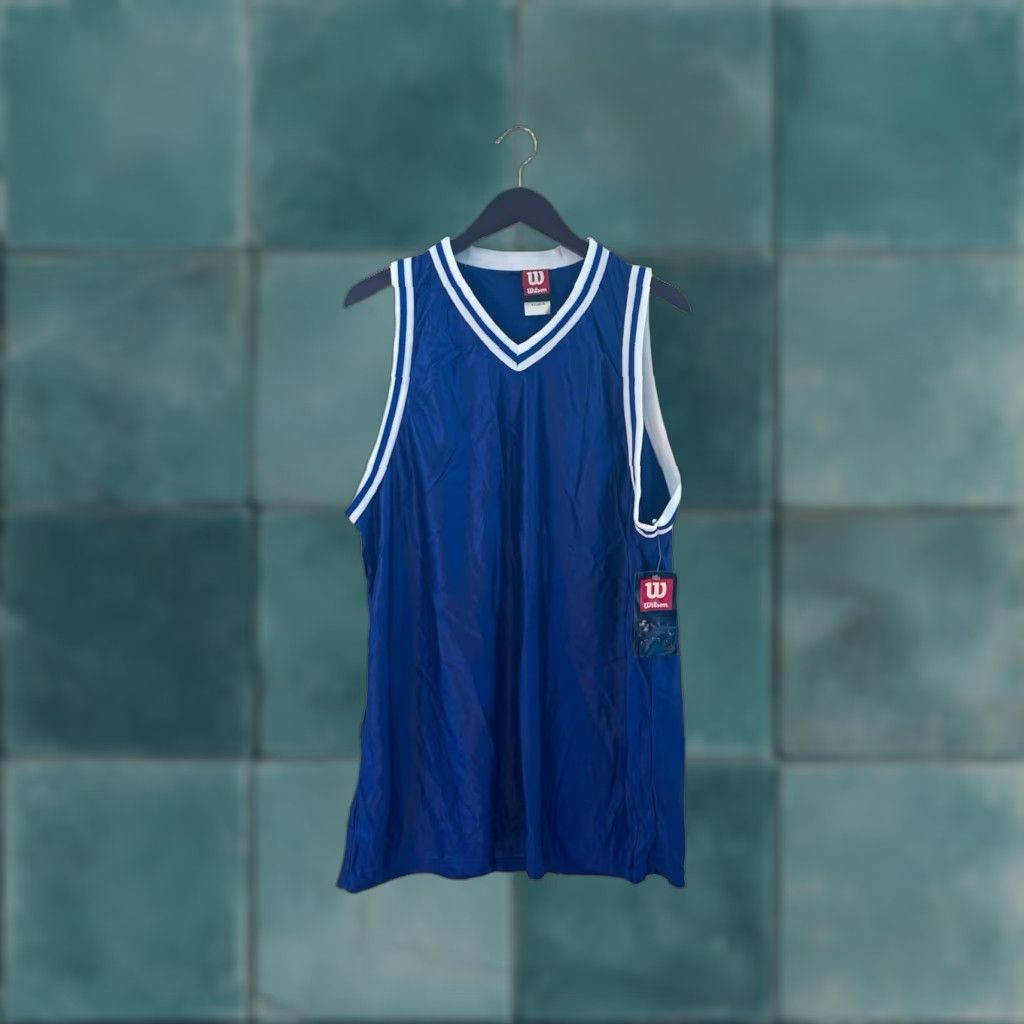 Wilson VINTAGE Wilson basketball jersey Tank Mens XL Deadstock NWT 90s USA Royal blue white Jersey 90s Tank Men's XL Basketball Size US XL / EU 56 / 4 - 1 Thumbnail