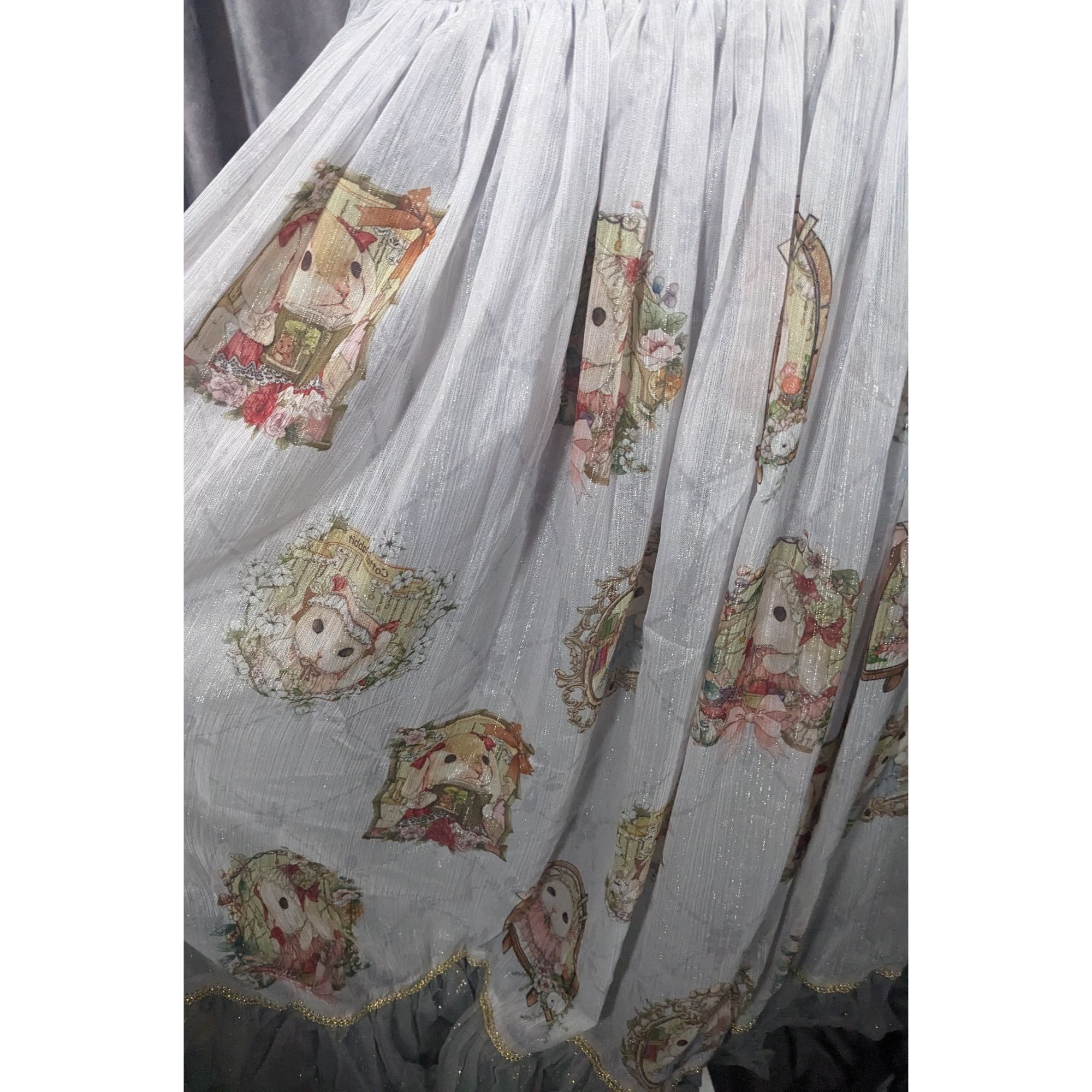 Other Vintage Whimsical Fantasy Cotton Rabbit Lolita Dress Size L / US 10 / IT 46 - 10 Thumbnail