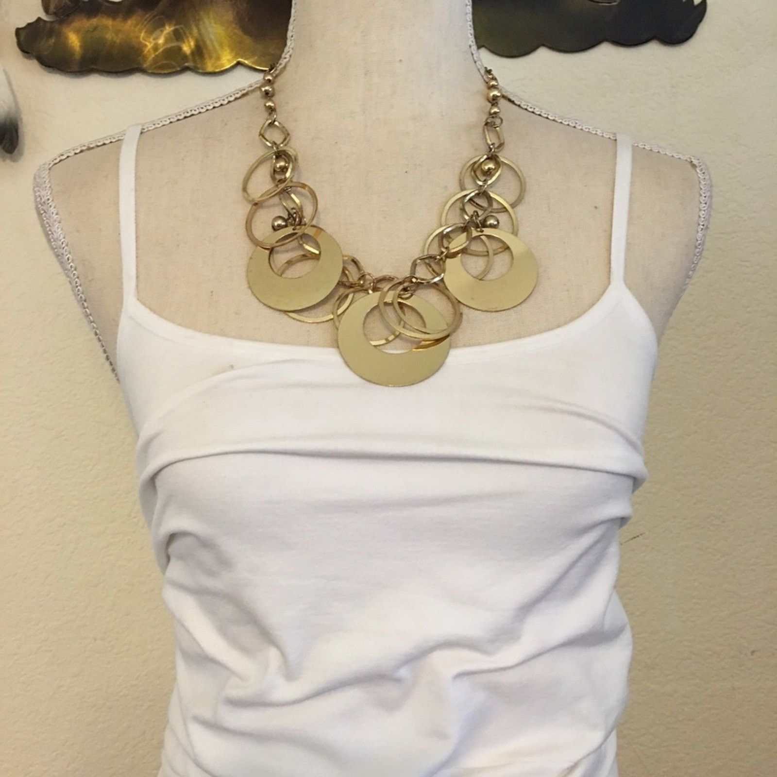 Vintage Vintage gold disc beaded chain necklace Size ONE SIZE - 3 Thumbnail