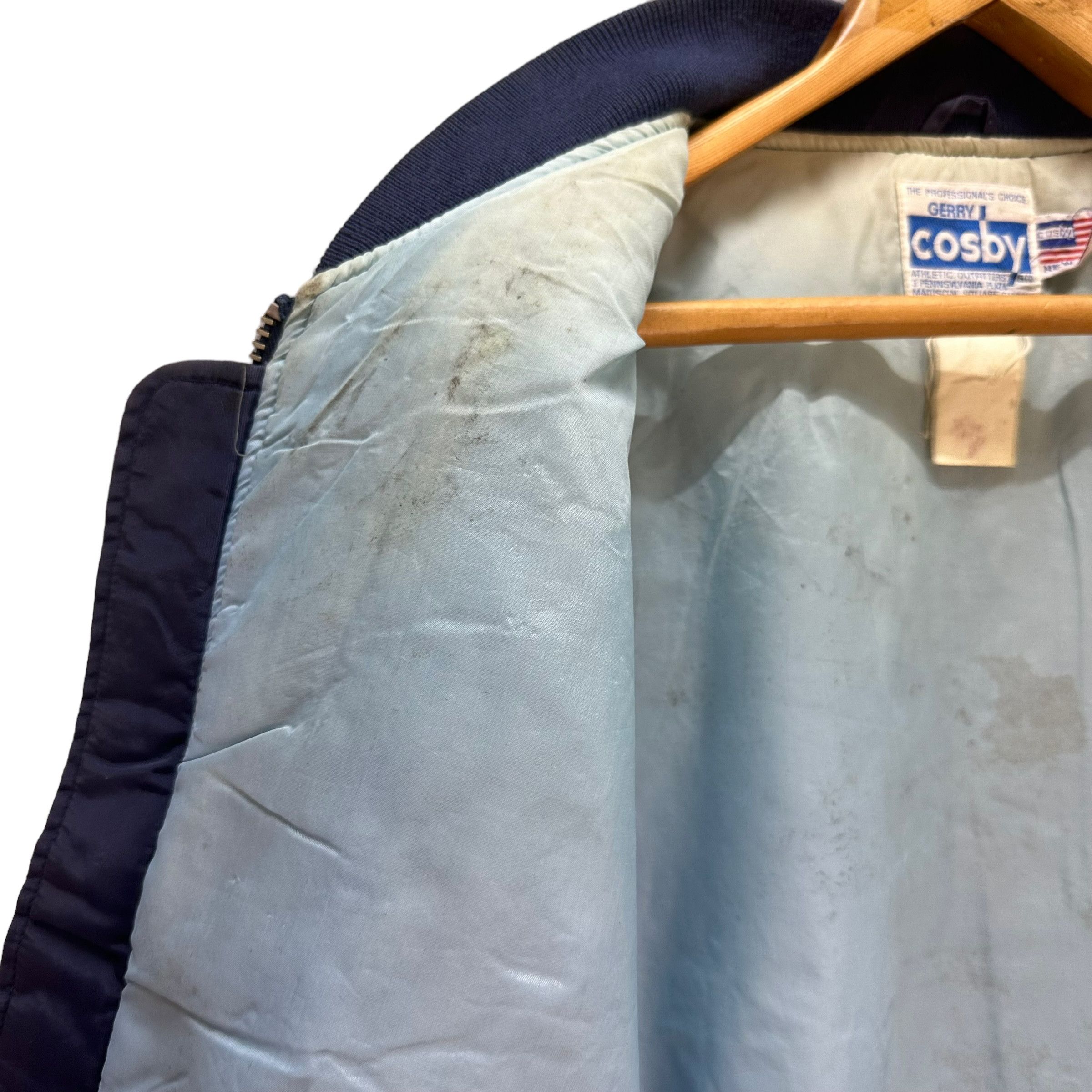 Vintage 80's COSBY MSG BIG LOGO SUN FADED BOMBER JACKET #8745-024 Size US L / EU 52-54 / 3 - 18 Thumbnail