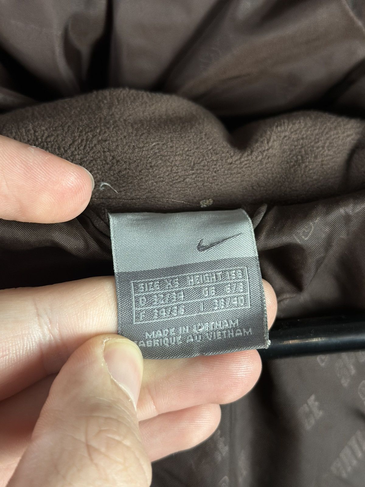Nike × Vintage Vintage NIKE Brown Down Long Puffer Drill Jacket Swoosh Size US XS / EU 42 / 0 - 13 Thumbnail