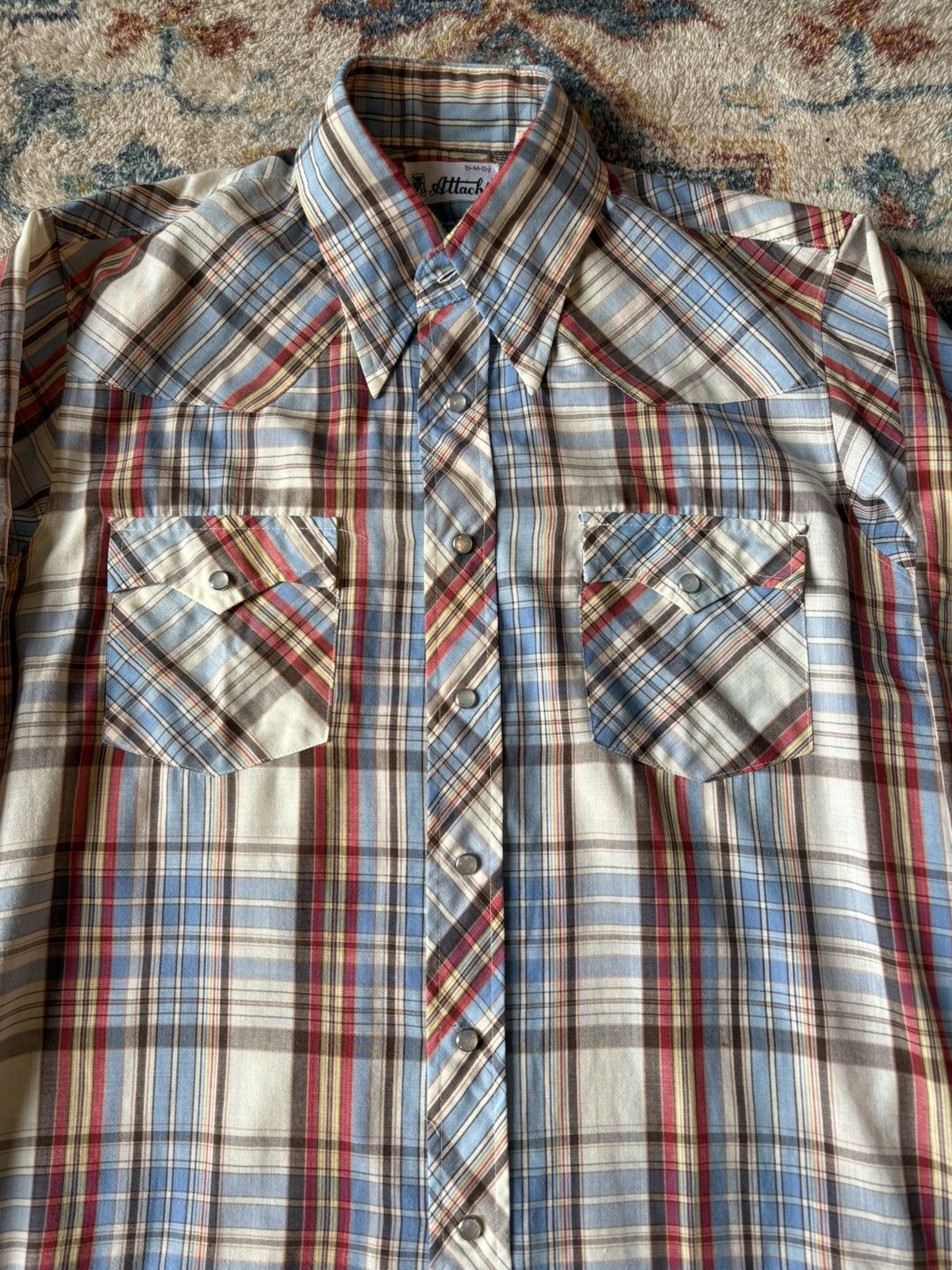 Vintage Vintage 80s Attache Plaid Pearl Snap Shirt Medium Size US M / EU 48-50 / 2 - 4 Thumbnail