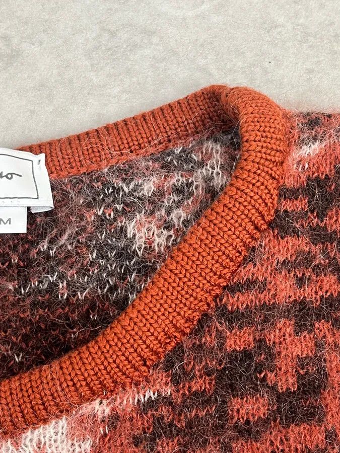 Salvatore Ferragamo 1990s Ferragamo Red Mohair Crewneck Sweater Size US M / EU 48-50 / 2 - 10 Thumbnail