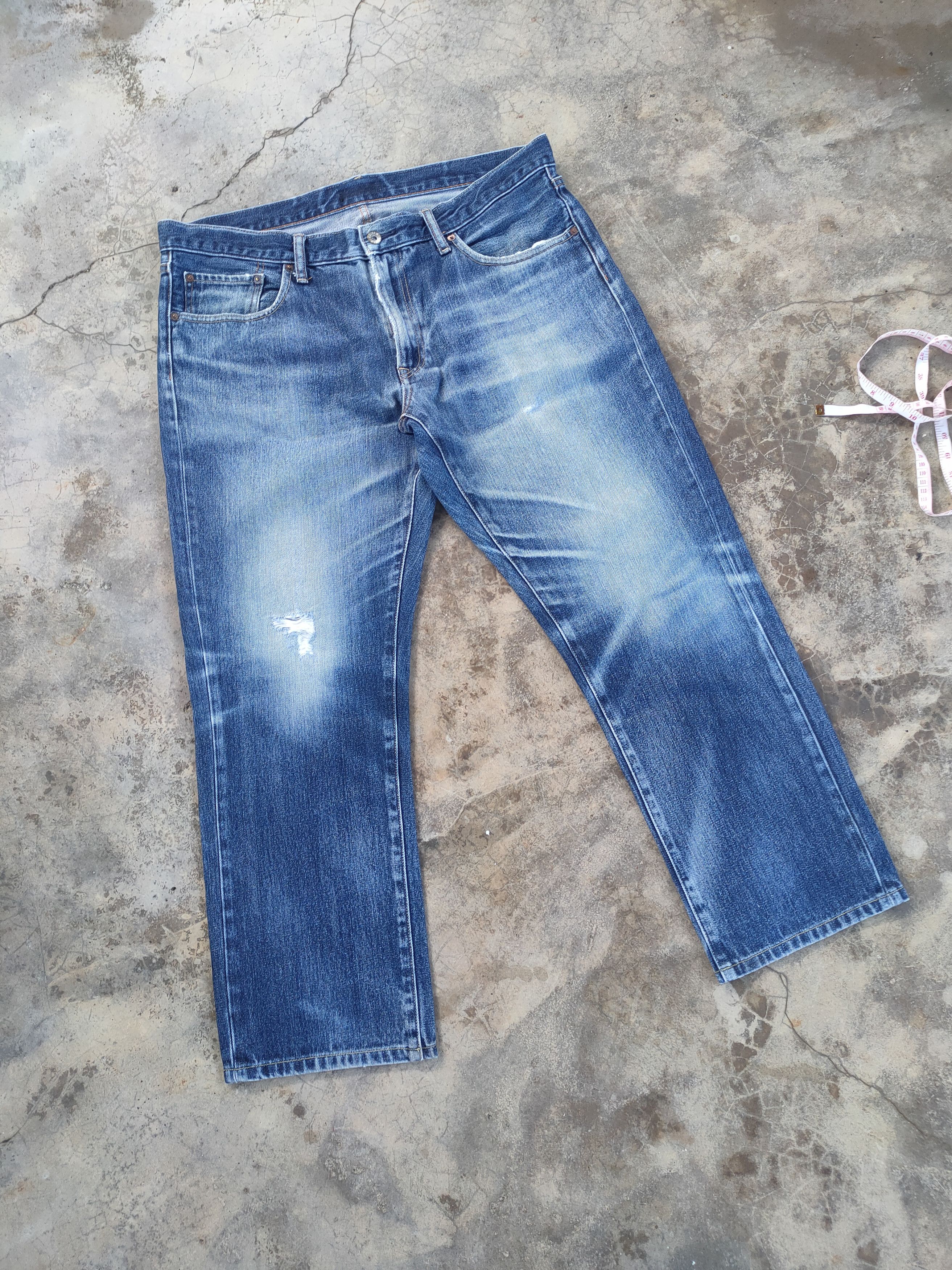 Japanese Brand × Jean × Vintage W38 VINTAGE JAPANESE DISTRESSED FADED JEANS PANTS Size US 38 / EU 54 - 2 Thumbnail