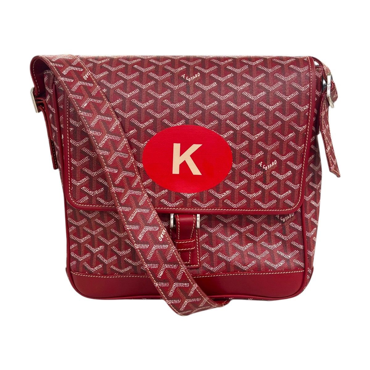 Goyard Grand Bleu Mm Crossbody Messenger Bag in Red, Men's