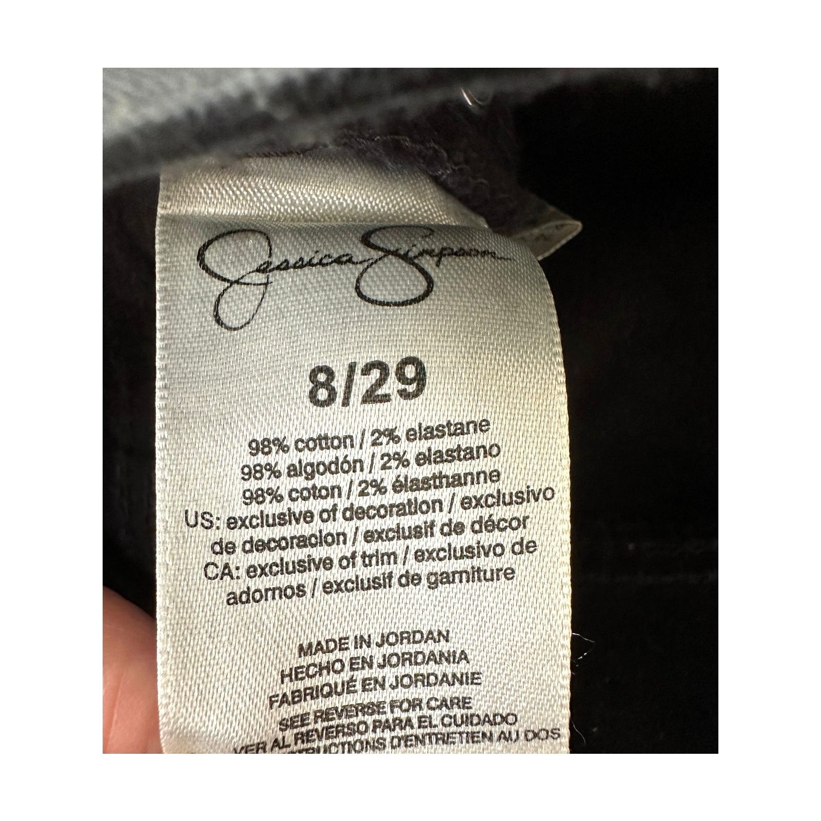 Jessica Simpson Jessica Simpson Mid Rise Skinny Jeans Shiny Black 8 (29) Size 29" - 15 Thumbnail