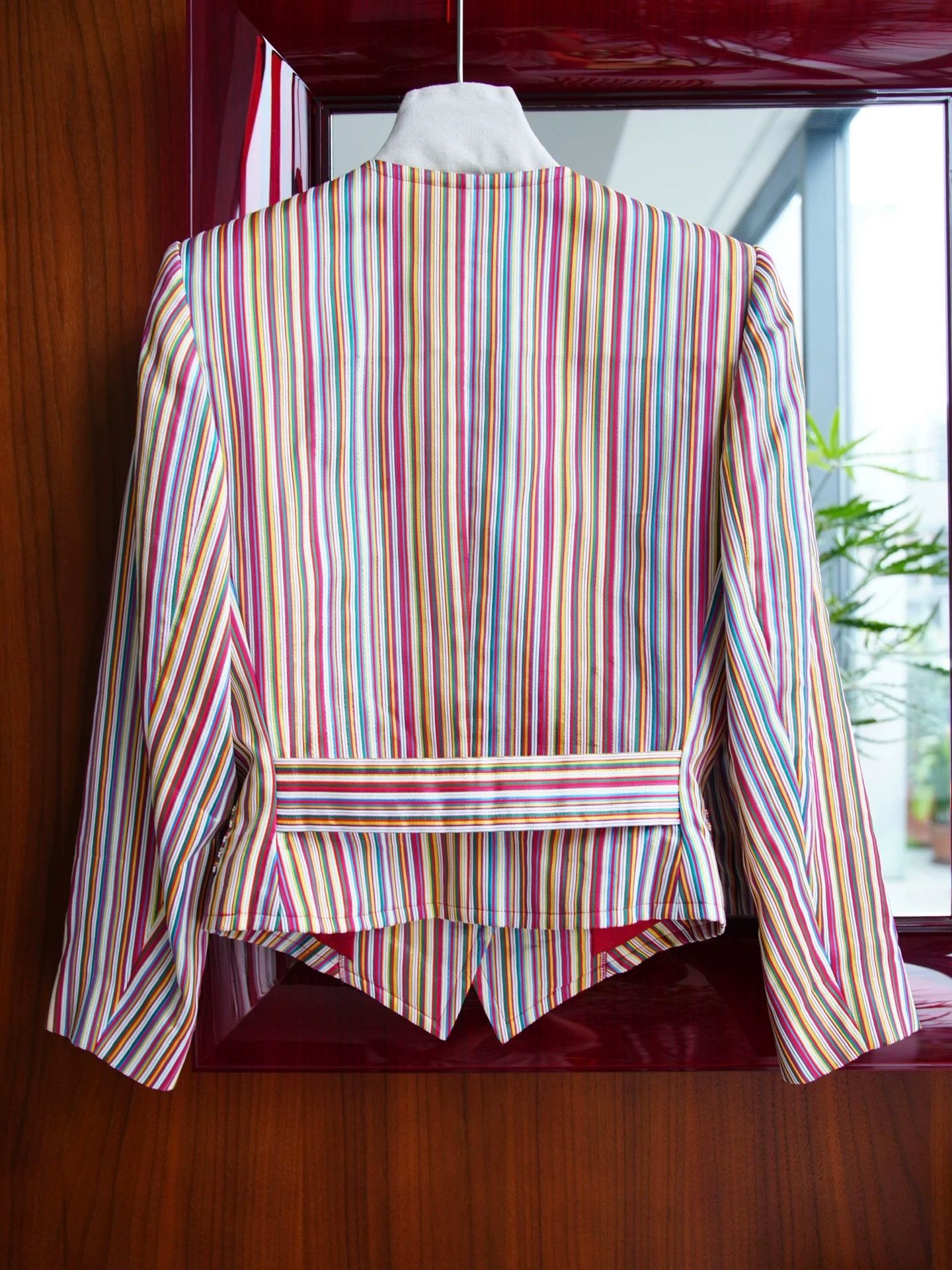 Yves Saint Laurent YSL Vintage Cotton Striped Short Blazer FR34/S Size XS / US 0-2 / IT 36-38 - 3 Thumbnail