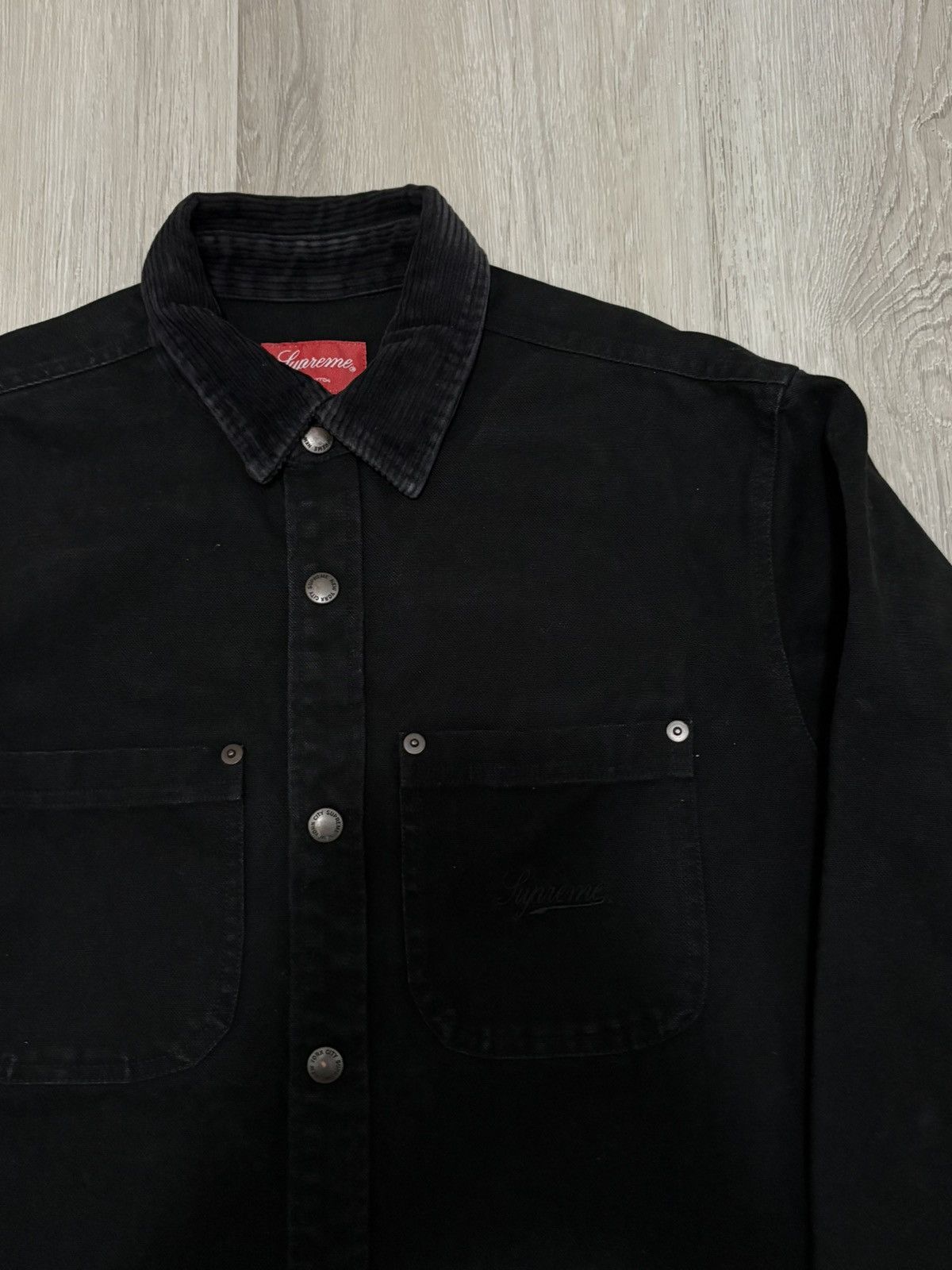 Supreme Supreme Script Canvas Snap Shirt FW19 Black Size US S / EU 44-46 / 1 - 2 Thumbnail