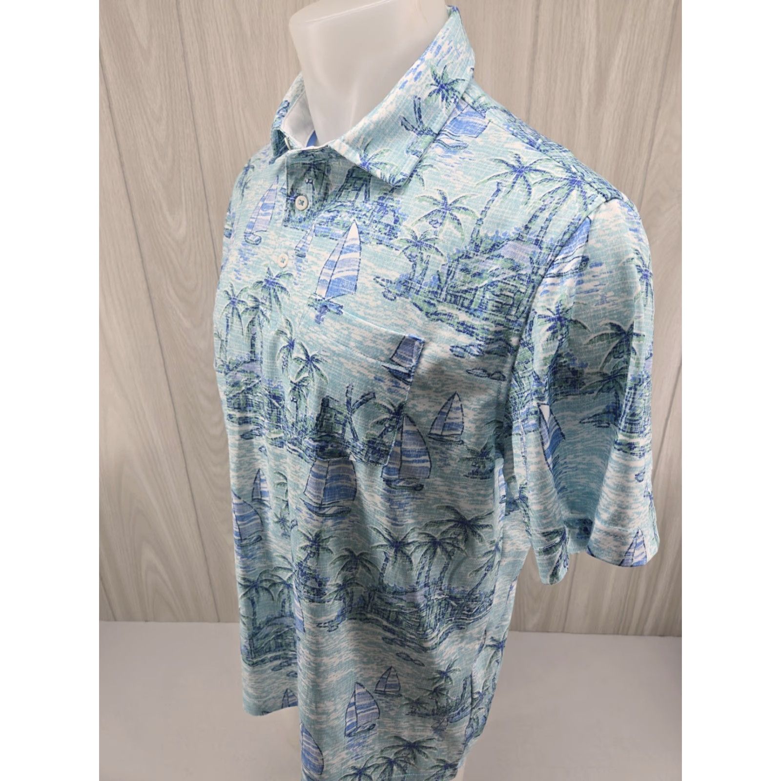 Izod Izod Saltwater Polo Shirt Mens L Sailboats Palm Trees All Over Print Polo Shirt Mens L Multicolor Beach Summer 90s? Size US L / EU 52-54 / 3 - 4 Thumbnail