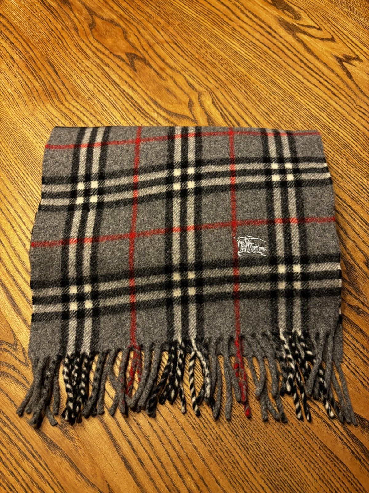 Burberry Burberry Grey Wool Nova Check Scarf Size ONE SIZE - 3 Thumbnail