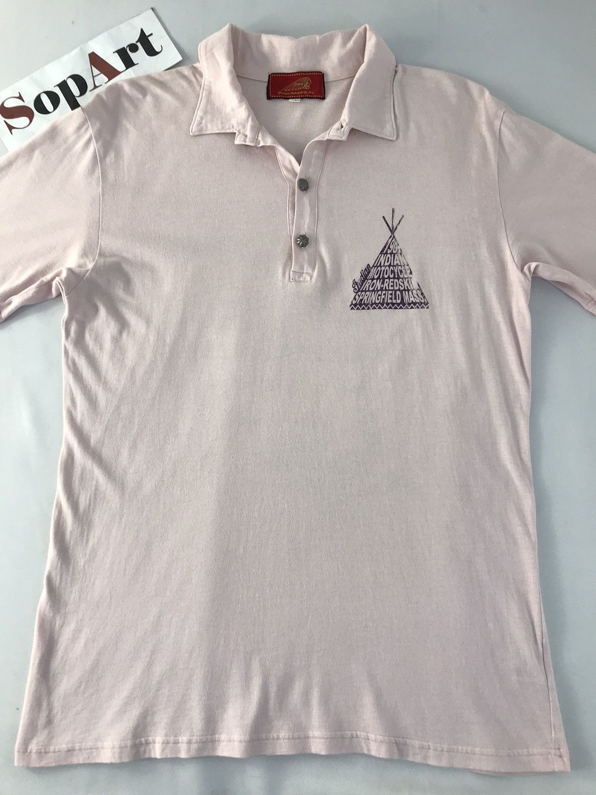 Indian Motorcycle × Vintage Indian MotoCyle Co’inc Big Logo Beck Side Polo Shirt Size US M / EU 48-50 / 2 - 3 Thumbnail