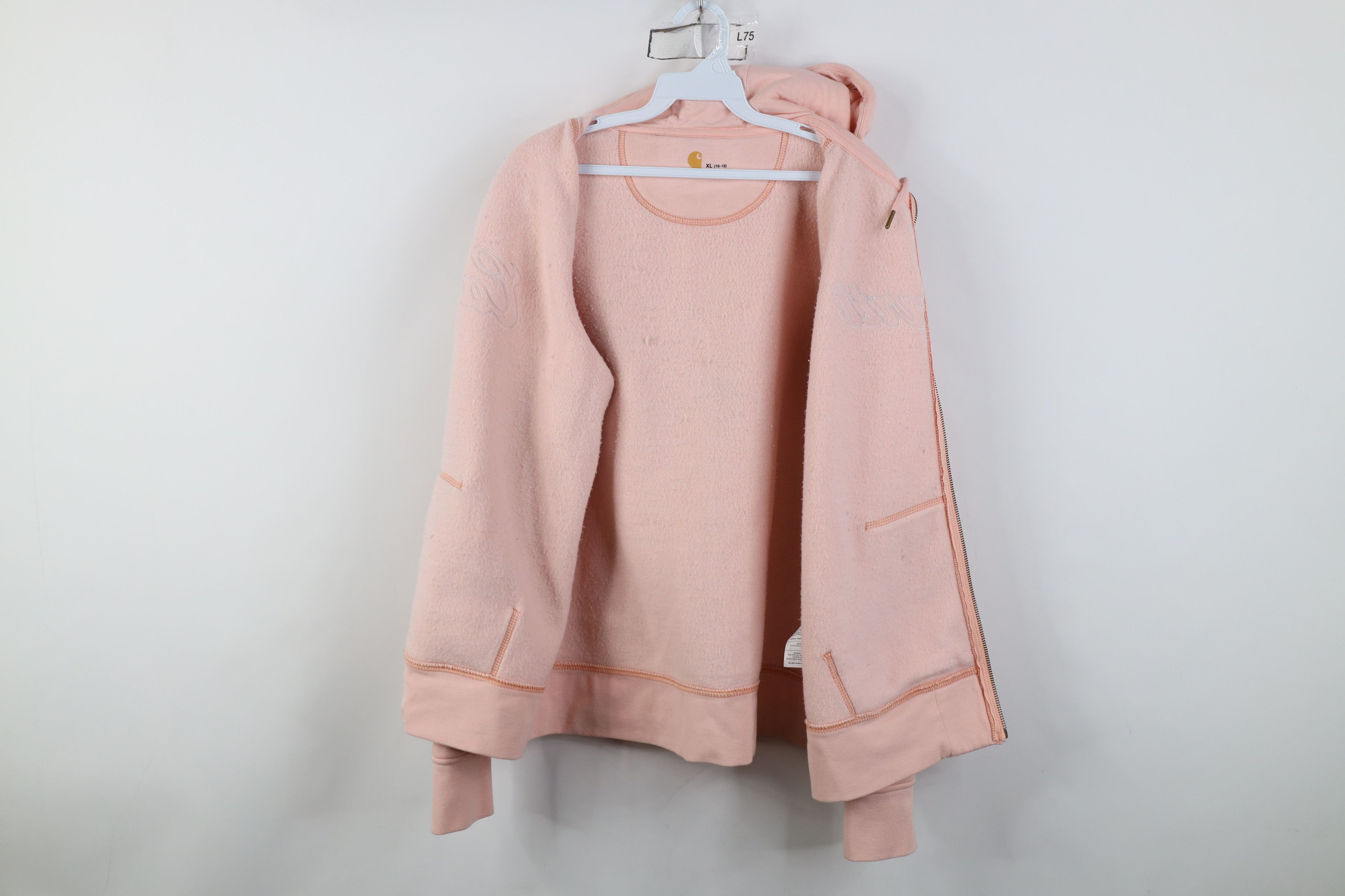 Carhartt Vintage Y2K Carhartt Spell Heavyweight Full Zip Hoodie Pink Size XL / US 12-14 / IT 48-50 - 9 Thumbnail