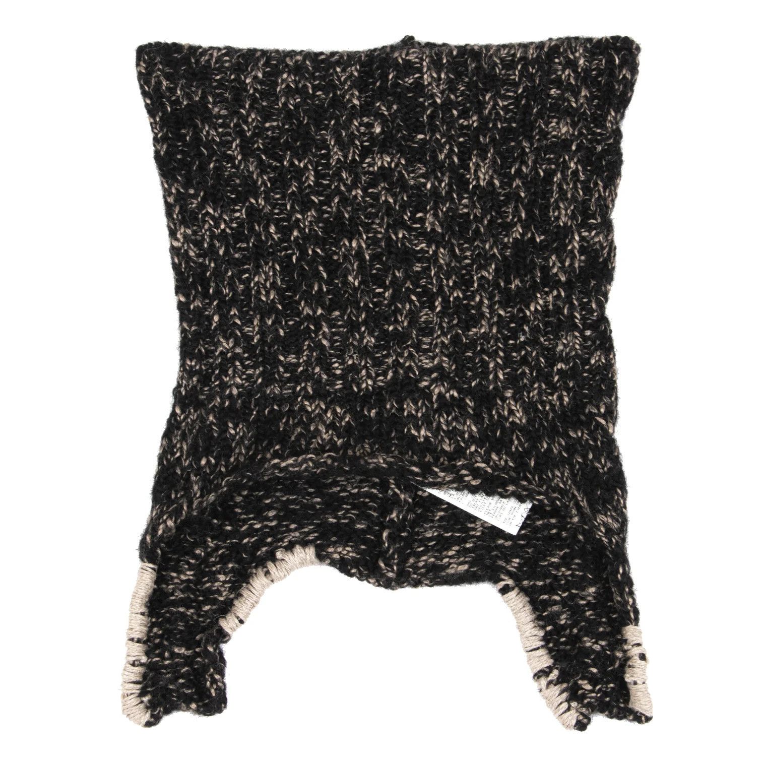 Yohji Yamamoto Yohji Yamamoto Wool Neck Warmer Black Beige Size ONE SIZE - 4 Thumbnail