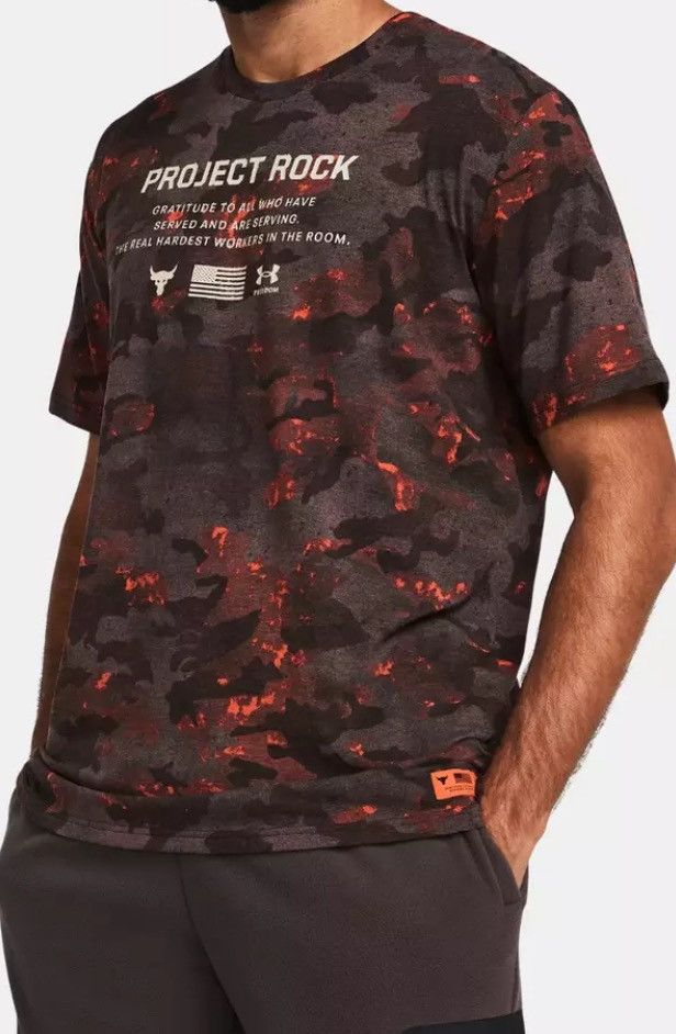 Under Armour New UA Men's Project Rock Veterans Day Printed S/S Size 2XLT Size US XXL / EU 58 / 5 - 7 Thumbnail