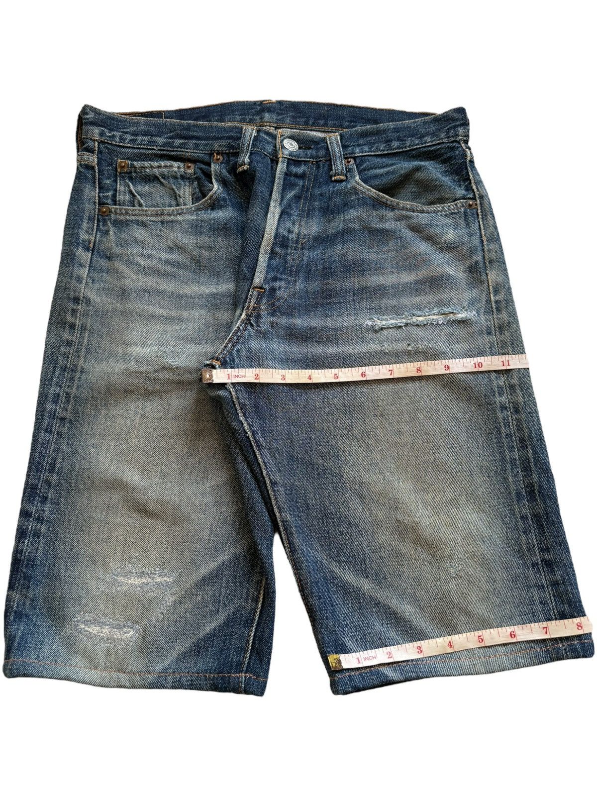 Denime × Japanese Brand Vintage Denime Selvedge Rusty Mud Wash Loose Baggy Shorts Size US 31 - 16 Thumbnail