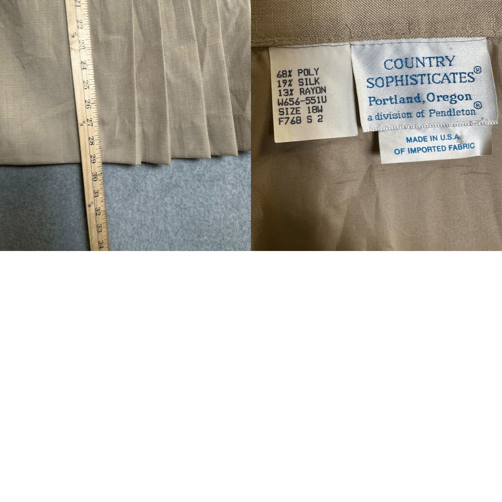 Pendleton Country Sophisticats Pendleton Silk Blend Blazer & Skirt Set Tan NWT 18W Women’s Plus Silk Blend Skirt Suit Tan Womens Size 40" / US 18 - 9 Thumbnail