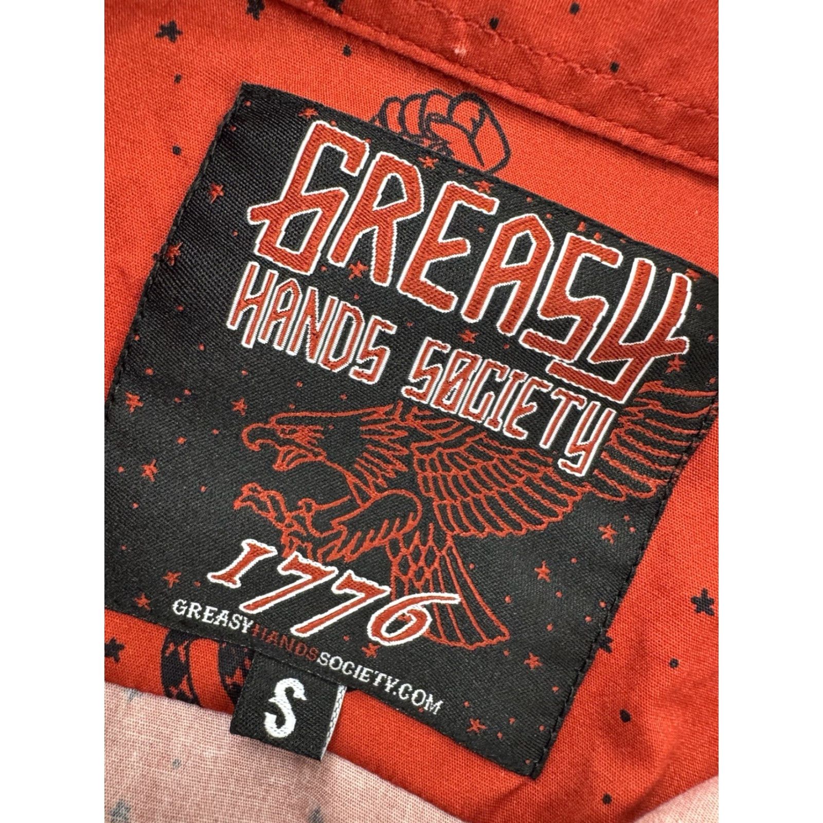 Vintage GREASY HANDS SOCIETY 1776 Tattoo Print Mens S Shirt Top Short Sleeve Red 90s Style DBT Size US S / EU 44-46 / 1 - 7 Thumbnail