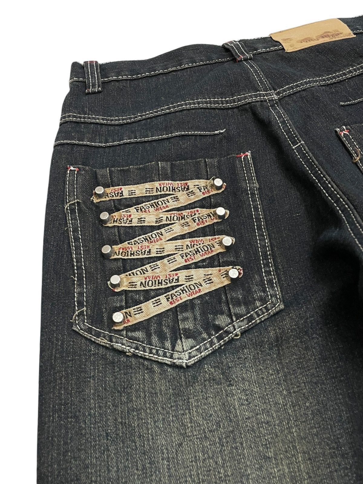 GOSTAR DE FUGA Fashion Wear Pocket Stud Whisker Muddy Pants Size US 31 - 17 Thumbnail