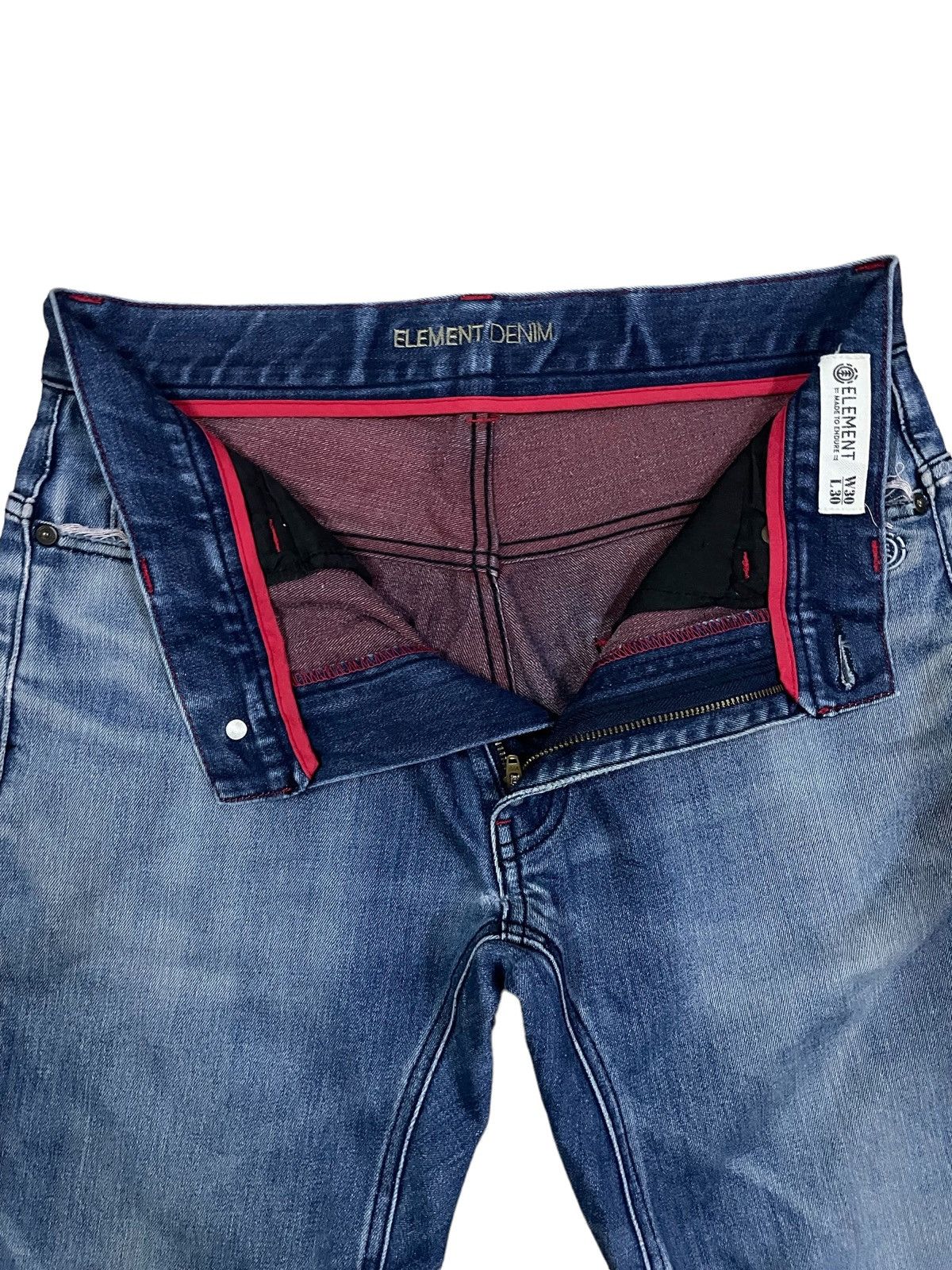 Element Vintage Y2K Elements Streetstyle Twisted Blue Washed Jeans Size US 30 / EU 46 - 6 Thumbnail