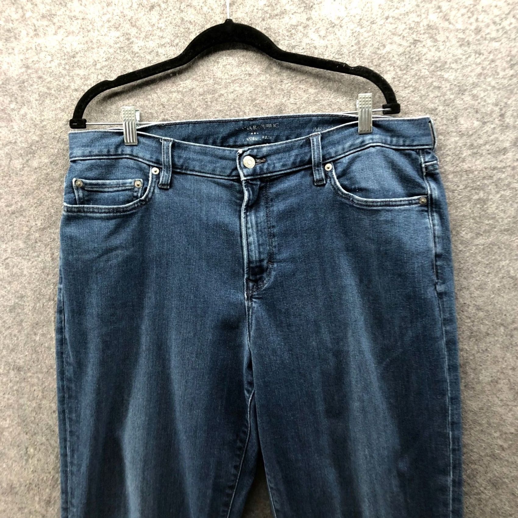 Banana Republic Banana Republic Jeans Mens 36x32 Travel Indigo Blue Washed Stretch Slim Straight 5-Pocket Denim Cotton Blend Medium Indigo Label Logo Zip Button Mens Size US 36 / EU 52 - 4 Thumbnail