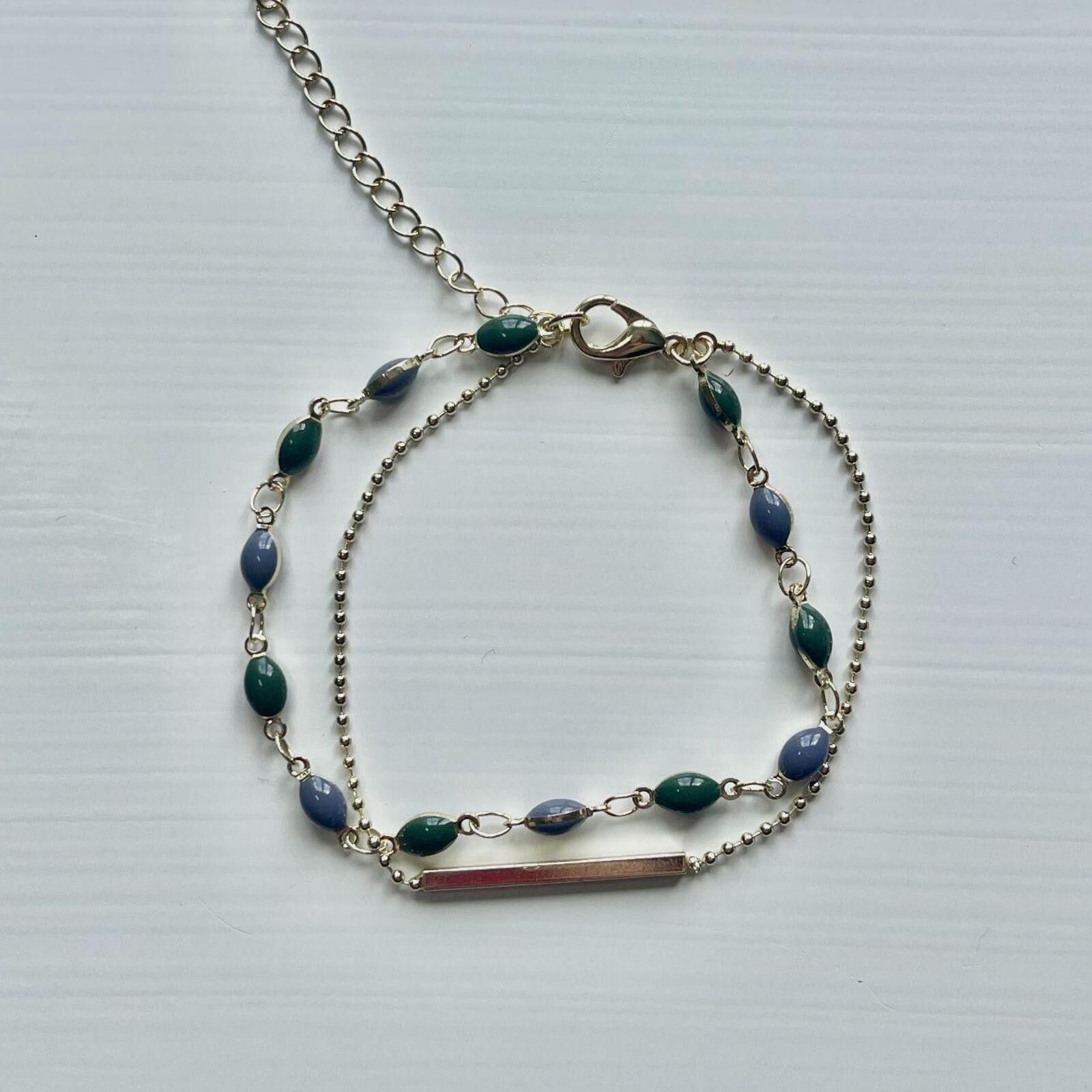 Other Gold plated sage green stone bracelet Size ONE SIZE - 2 Thumbnail
