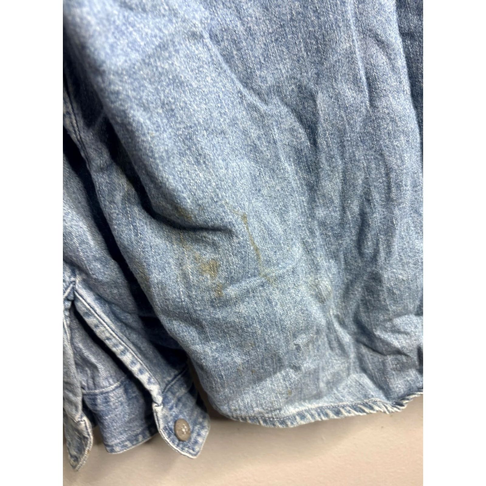 Harley Davidson VINTAGE Harley-Davidson Denim Shirt Mens Small Blue Eagle Embroidered Biker Shirt Size US S / EU 44-46 / 1 - 6 Thumbnail