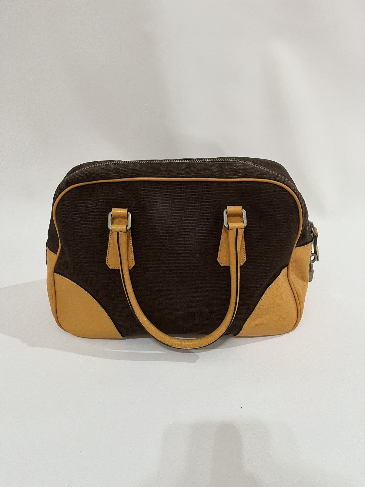 Prada Prada vintage Cinghiale Trimmed Canapa Bowler Bag Authentic Size ONE SIZE - 3 Thumbnail