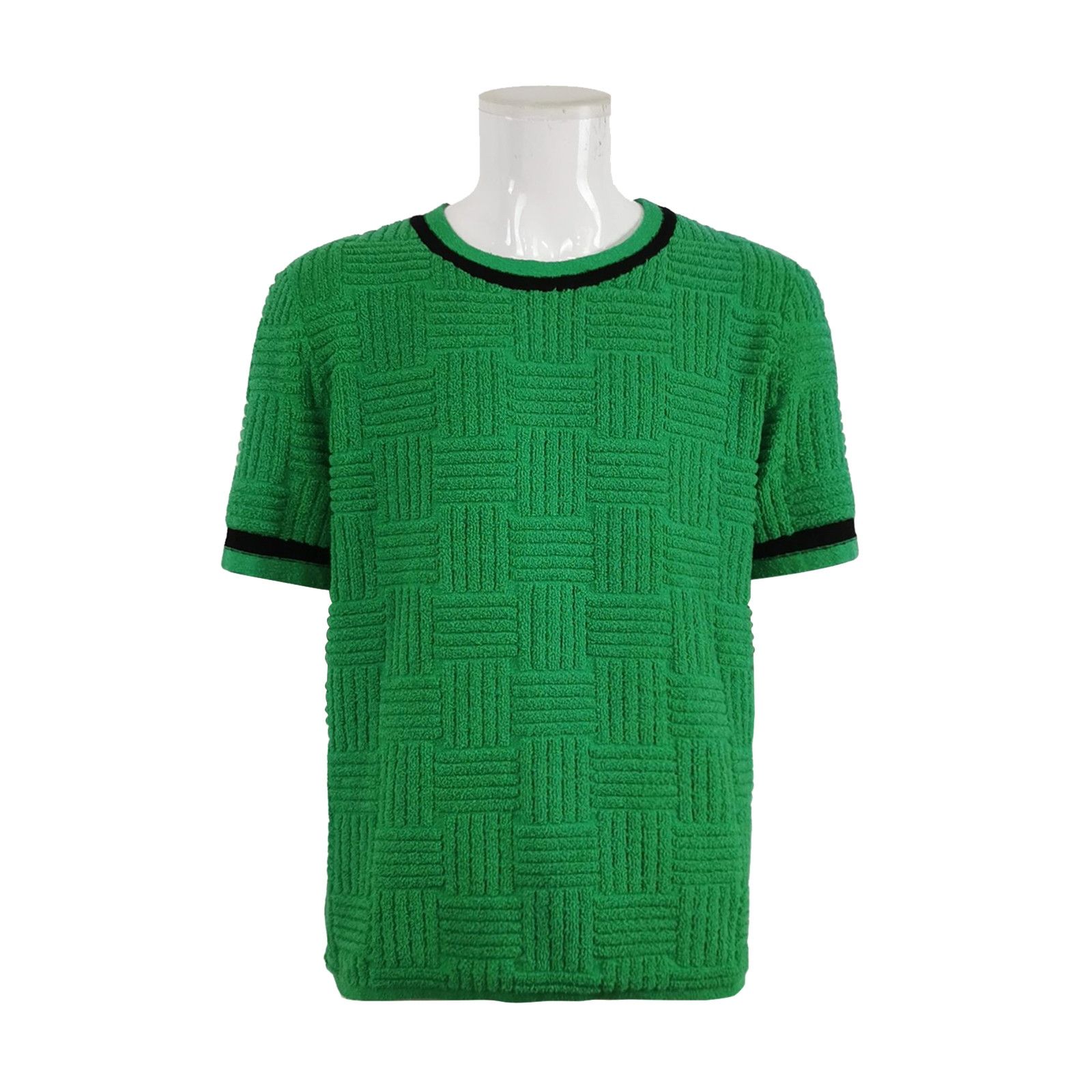 Louis Vuitton Bottega Veneta Green Intrecciato Cotton Short Sleeve Knit L Size US L / EU 52-54 / 3 - 1 Thumbnail
