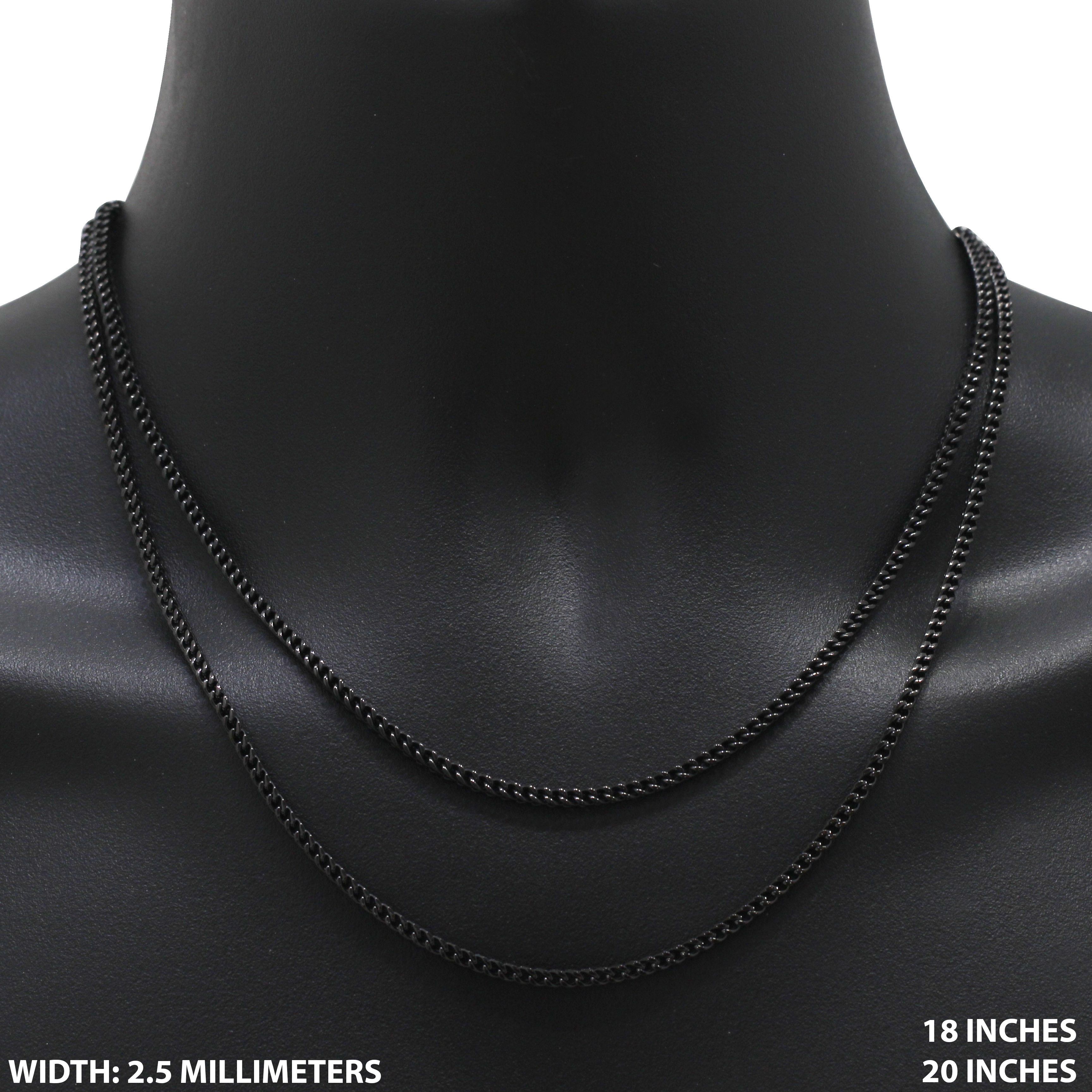 Other 316L SS Black 2.5mm Franco Chain Necklace 20" Size ONE SIZE - 1 Thumbnail
