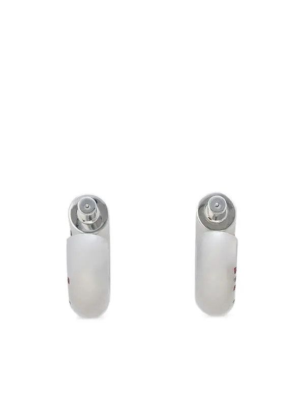 Marni o1w1db11125 Size:OS/Logo-Embellished Hoop Earrings in Silver Size ONE SIZE - 3 Thumbnail