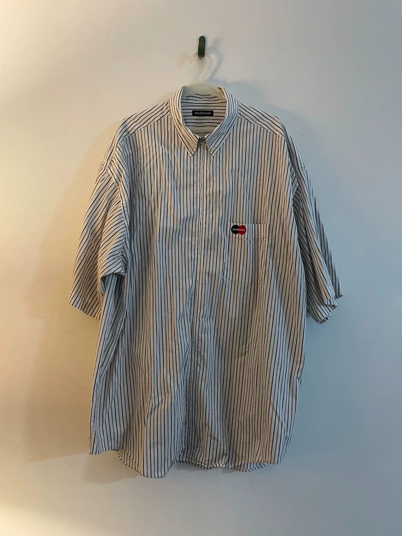 Balenciaga Balenciaga 20ss PepsiCo Striped Short Sleeve Shirt 2501-Nex Size US XXS / EU 40 - 1 Thumbnail
