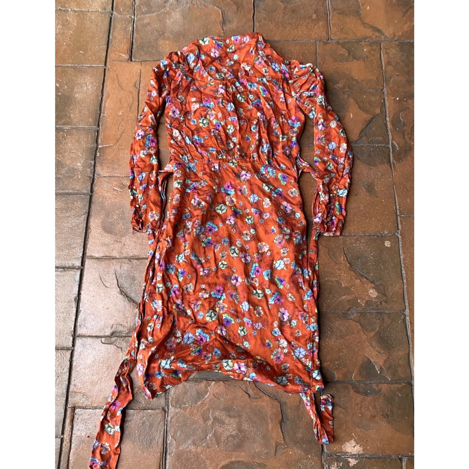Paul & Joe PAUL & JOE Paris 100% Silk Floral Dress Womens 40 Multicolor Floral Silk Dress Casual Party/Cocktail Wrap Dress Size S / US 4 / IT 40 - 3 Thumbnail
