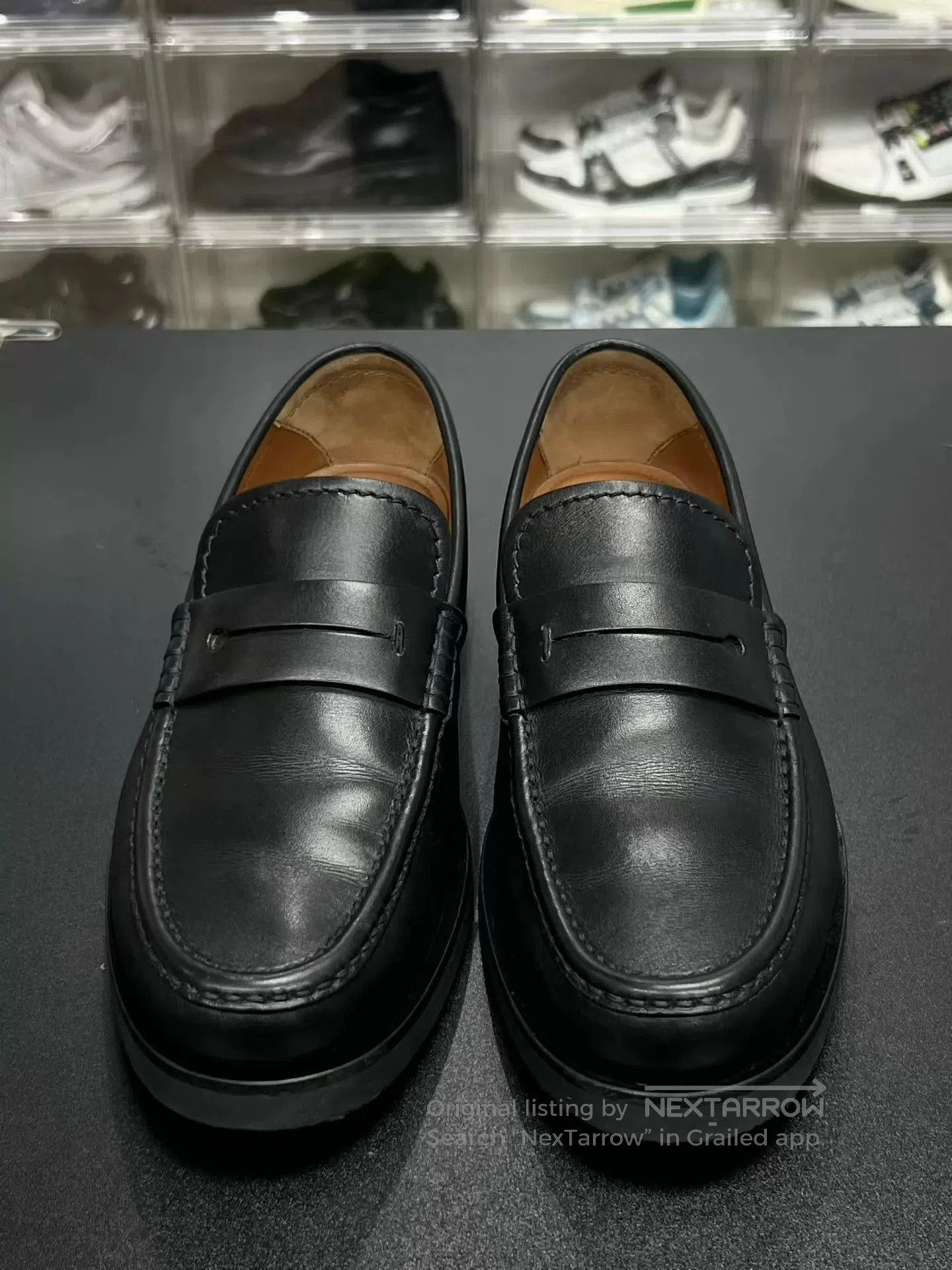 Ermenegildo Zegna Black Leather Slip-On Loafers Size 7.5. Size US 7.5 / EU 40-41 - 2 Thumbnail