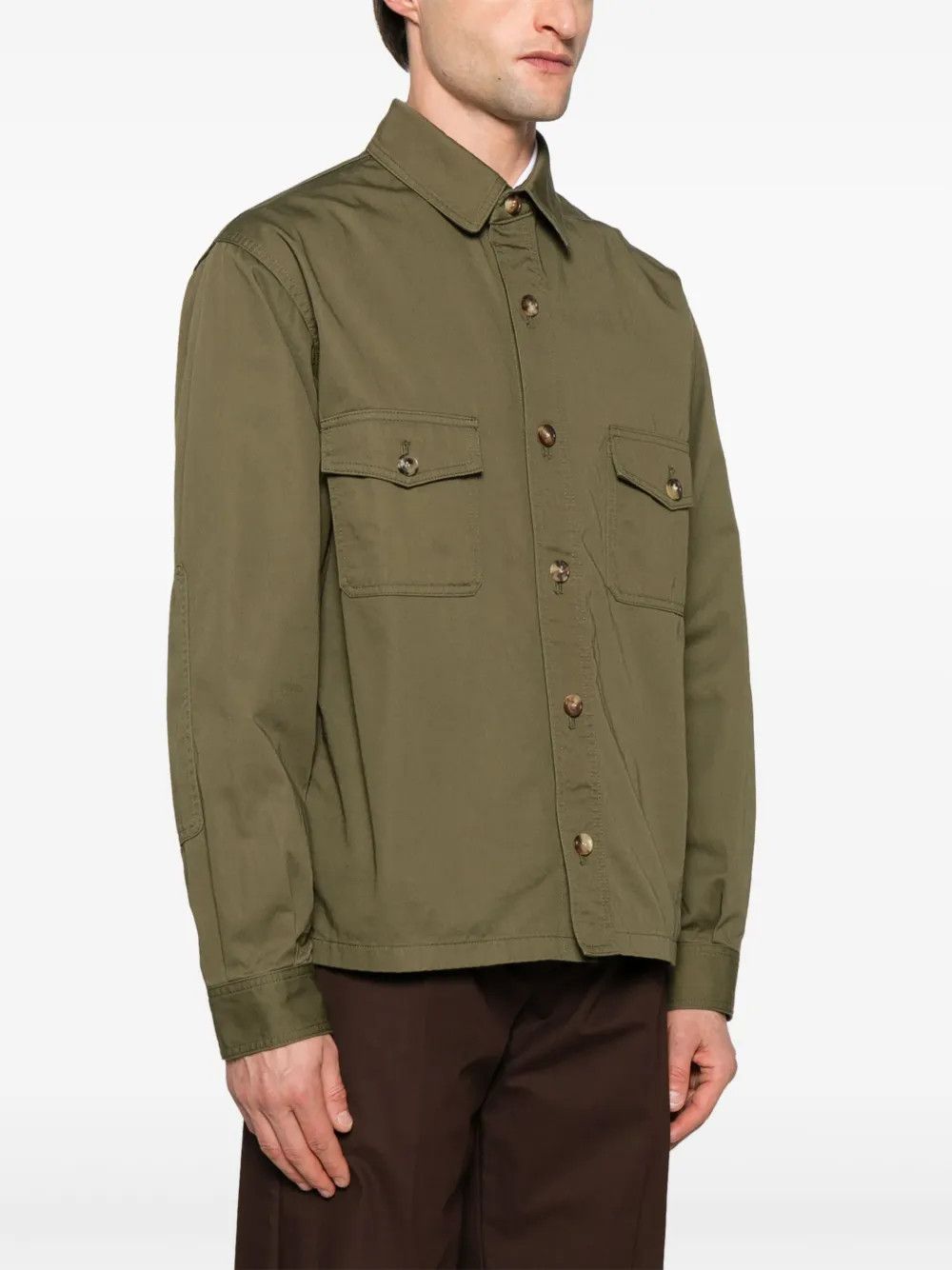 Saint Laurent Paris o1s1wg110426 816396 Overshirt in Cotton Twill in Khaki Size US S / EU 44-46 / 1 - 3 Thumbnail