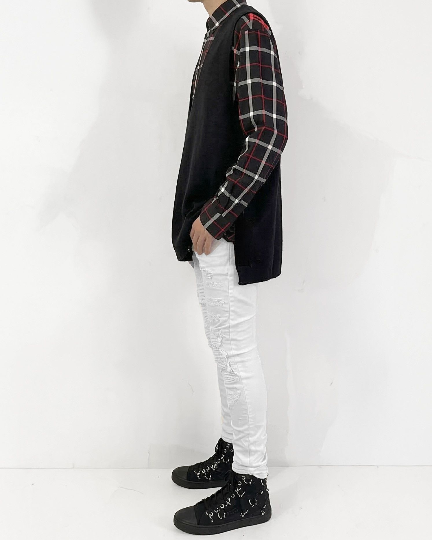 Rick Owens Cashmere V-Tank in Black Size US L / EU 52-54 / 3 - 3 Thumbnail