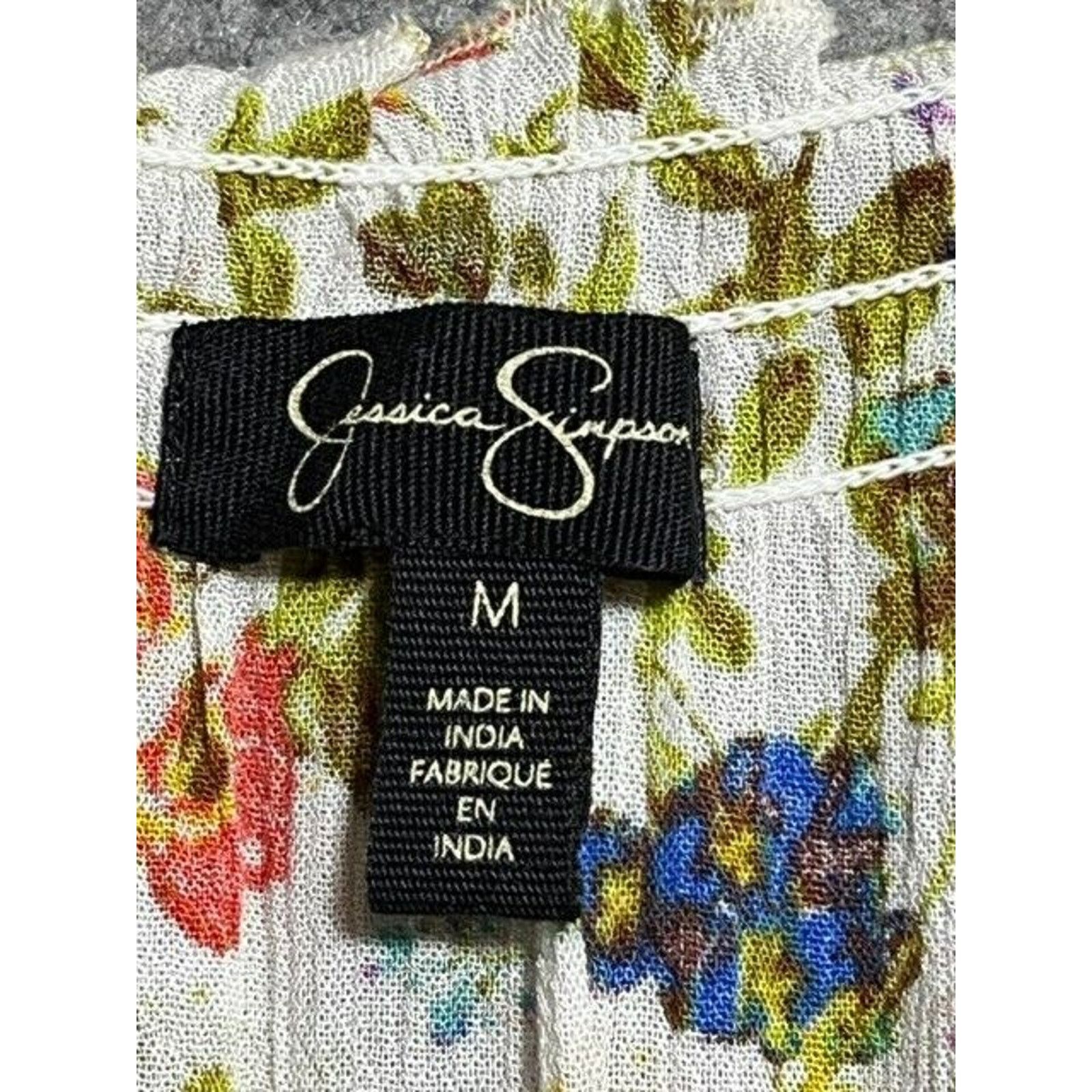 Jessica Simpson Jessica Simpson Dress M Floral Viscose Peasant Slit Sleeve Size M / US 6-8 / IT 42-44 - 7 Thumbnail